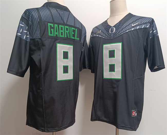 Men Oregon Ducks 8 Dillon Gabriel Black 2024 F.U.S.E. Stitched NCAA Jersey